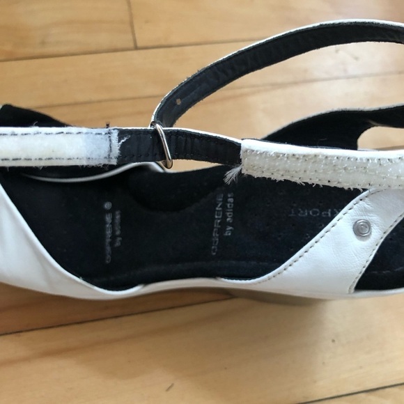 Rockport x Adidas Adiprene White Leather Open Toe Platform Wedge Shoes Size 10 - Picture 6 of 13